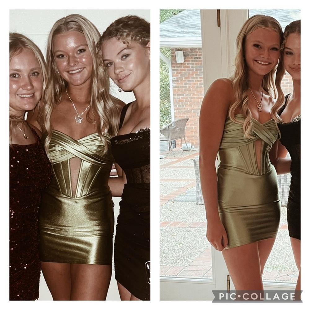 Shimmering Green Mini Dress